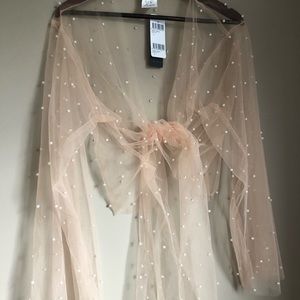 Pearl Mesh Wrap Top